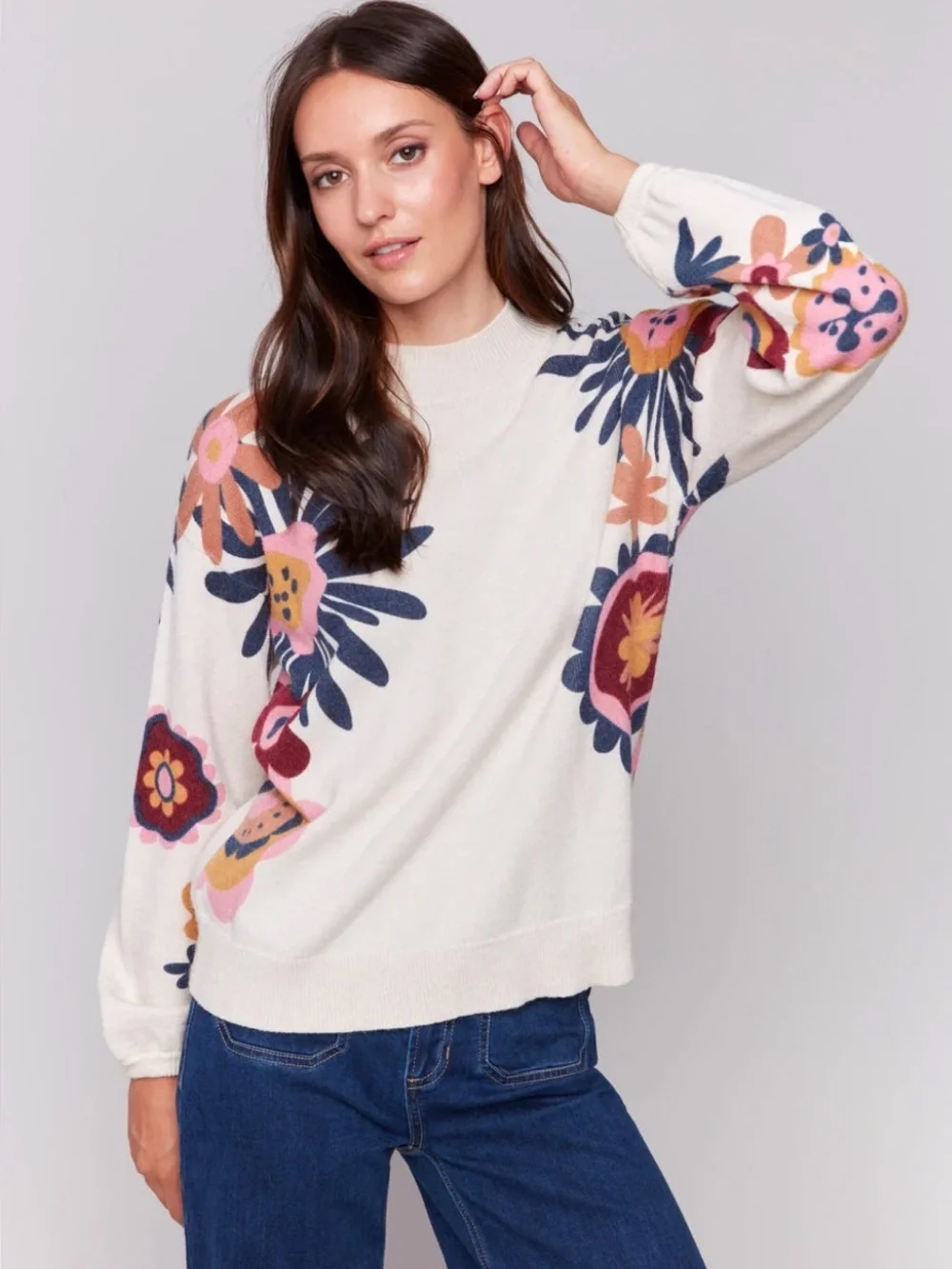 NWT Charlie B Floral Sweater - Picture 7 of 8